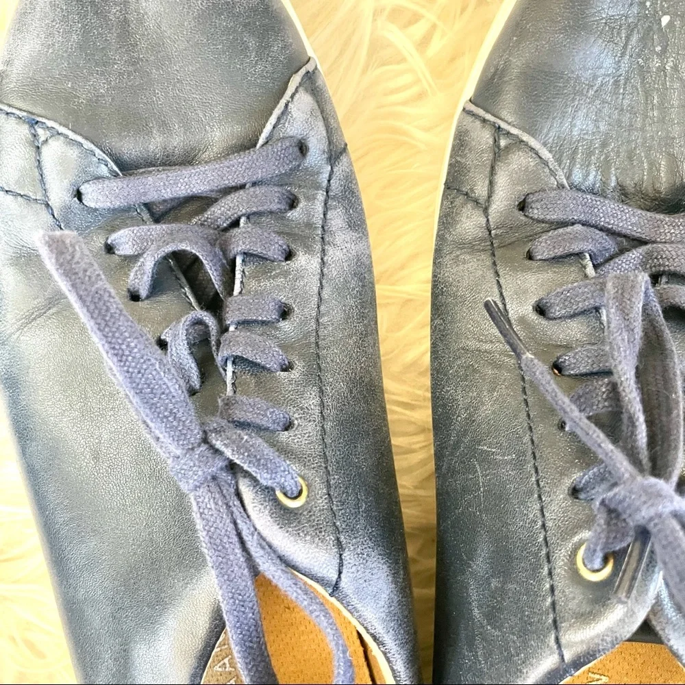 Cole Haan Grand OS Leather Lace Up Sneakers Blue Size 9 Mens Casual